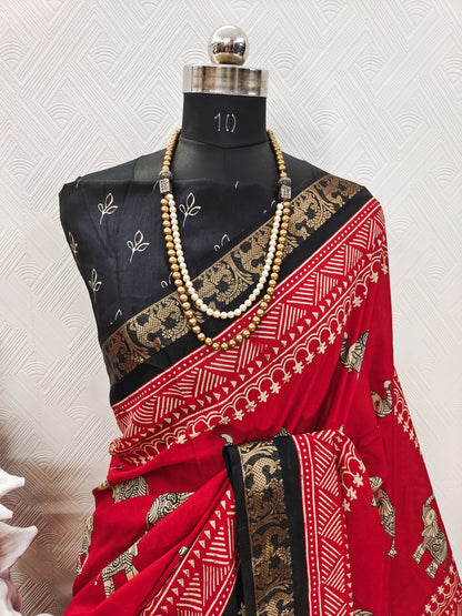 Very Good-Looking gajji Silk Saree With Zari Weaving