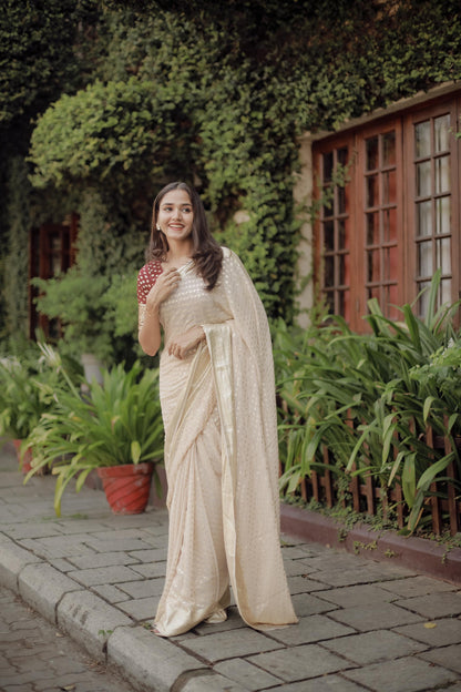 Most Viral Summer Pure Viscose Georgette Silk Saree With Satin Border