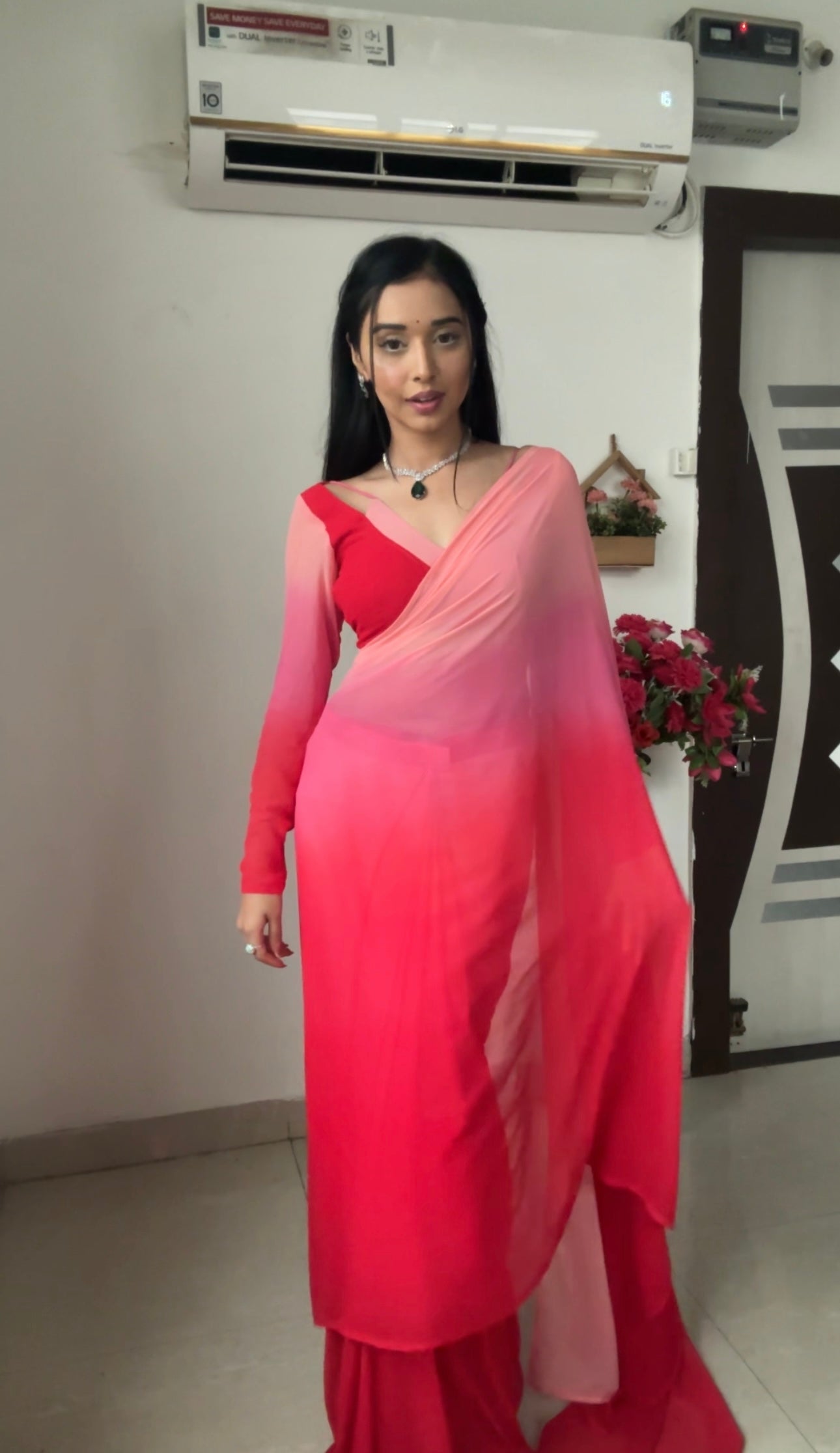 1 Min Ready To Wear Alia Bhatt Saree In Imported Fabric With Heavy Blouse