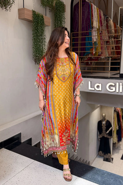 Vihana Royal Embroidered Kaftan Suit Set