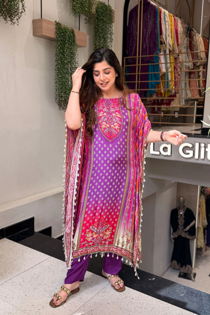 Vihana Royal Embroidered Kaftan Suit Set
