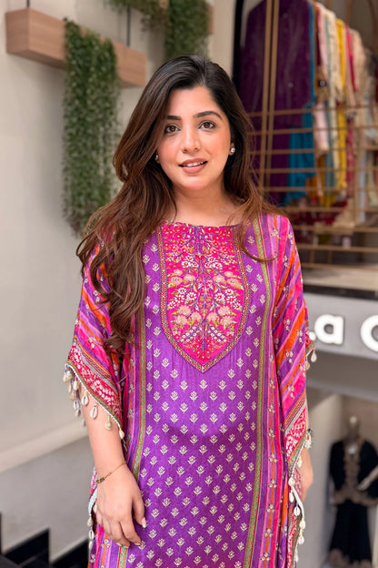 Vihana Royal Embroidered Kaftan Suit Set