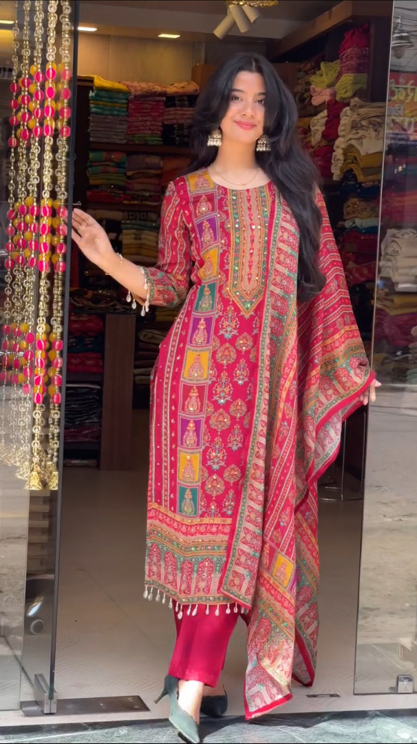 Very Delightful Premium Silk HandWork Suit Set – VIPNARI
