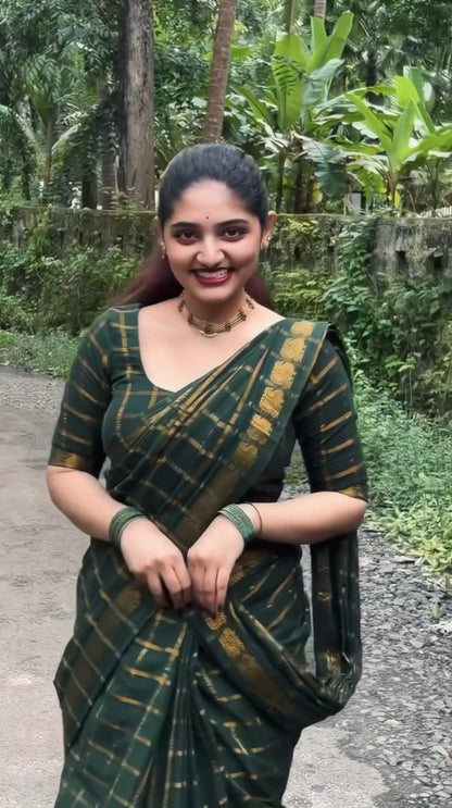 Elegant Soft Sungudi Cotton Silk Saree With Sungudi Blouse