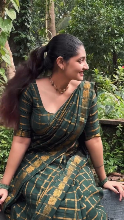 Elegant Soft Sungudi Cotton Silk Saree With Sungudi Blouse