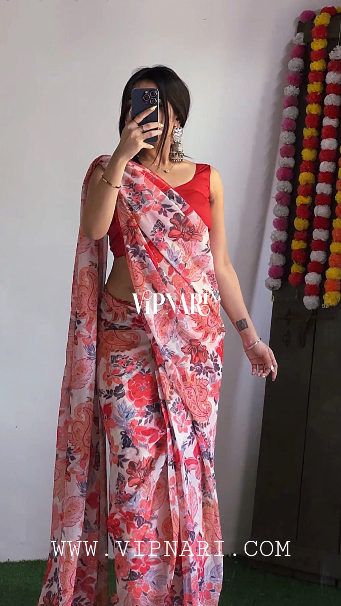 1 Min Ready To Wear Saree In Imported Georgette With Blouse