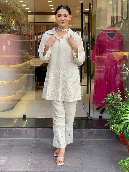 Very Charming Mul Chanderi Embroidery Cord Set