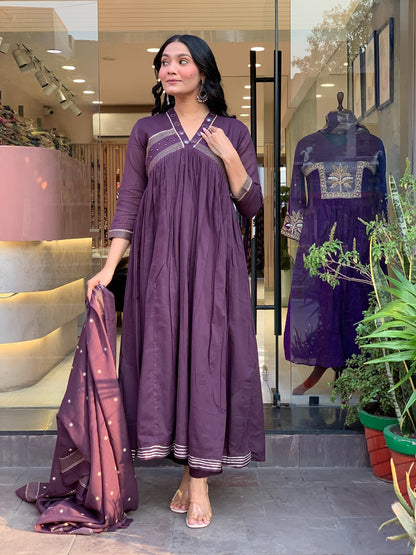 Gorgeous Mul Cotton Mirror Work Suit Set