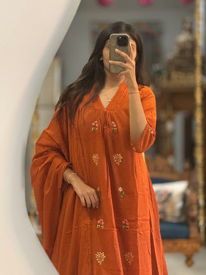 Vary Magnificent Pure Mul Cotton Embroidery Suit Set