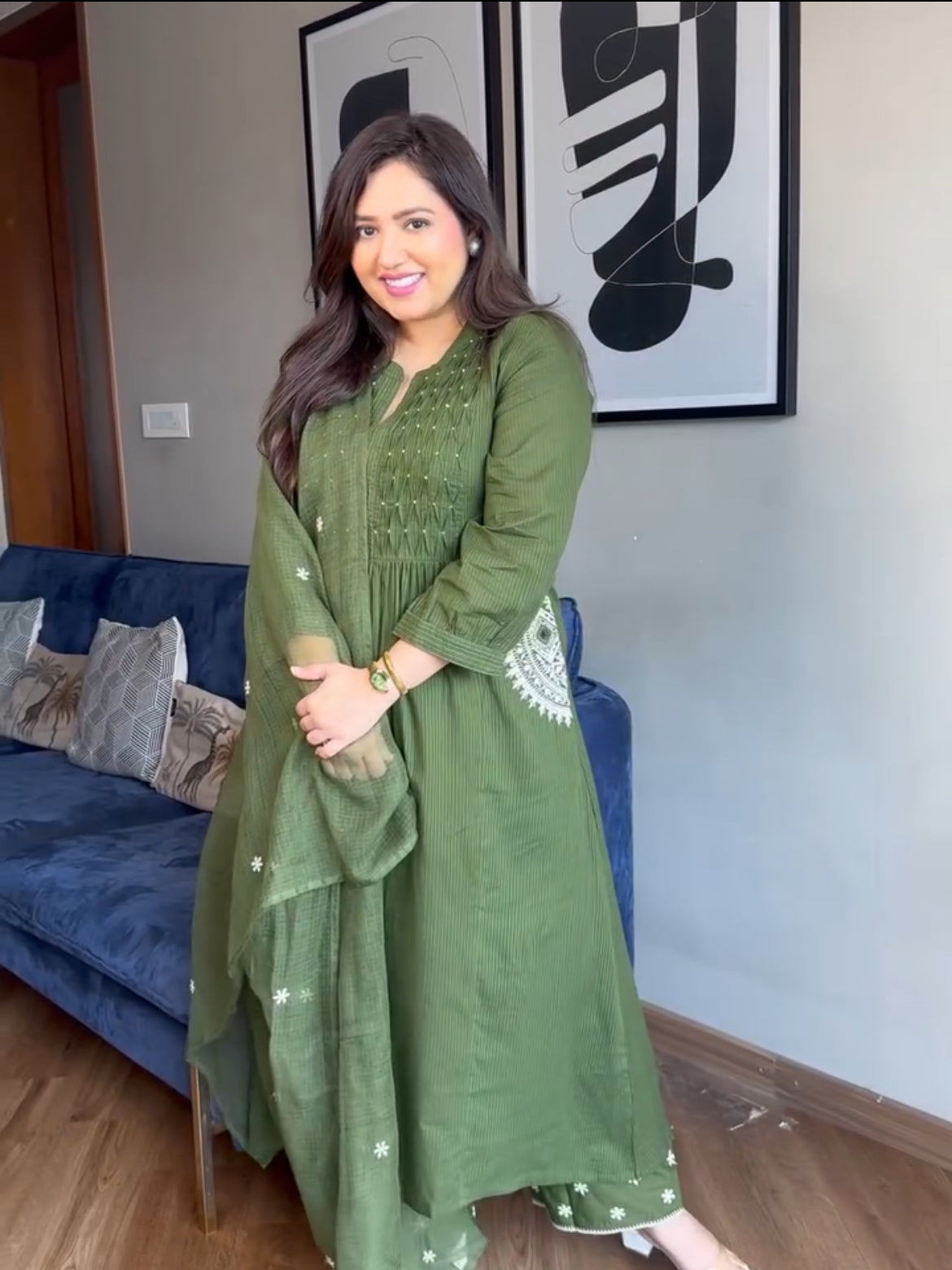 Very Graceful Pure Mul Cotton Embroidery Suit Set