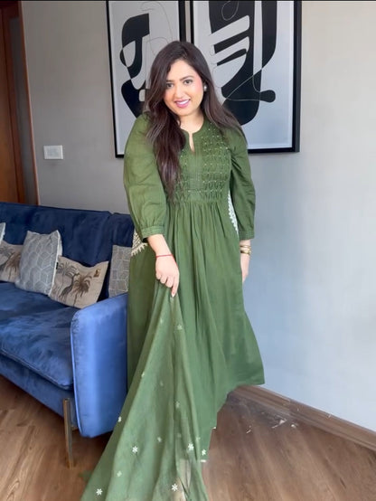 Very Graceful Pure Mul Cotton Embroidery Suit Set