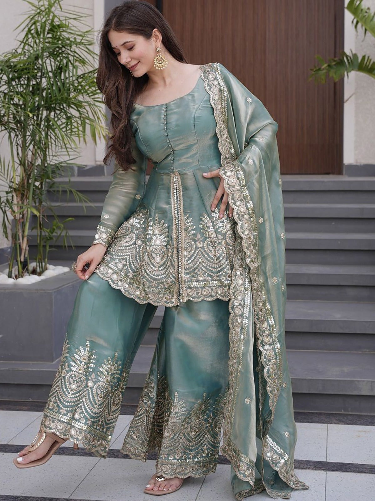 Sitara Mahal Embroidered Sharara Set