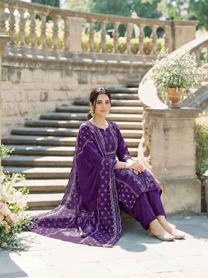 Violet Meadow Handblock Suit Set