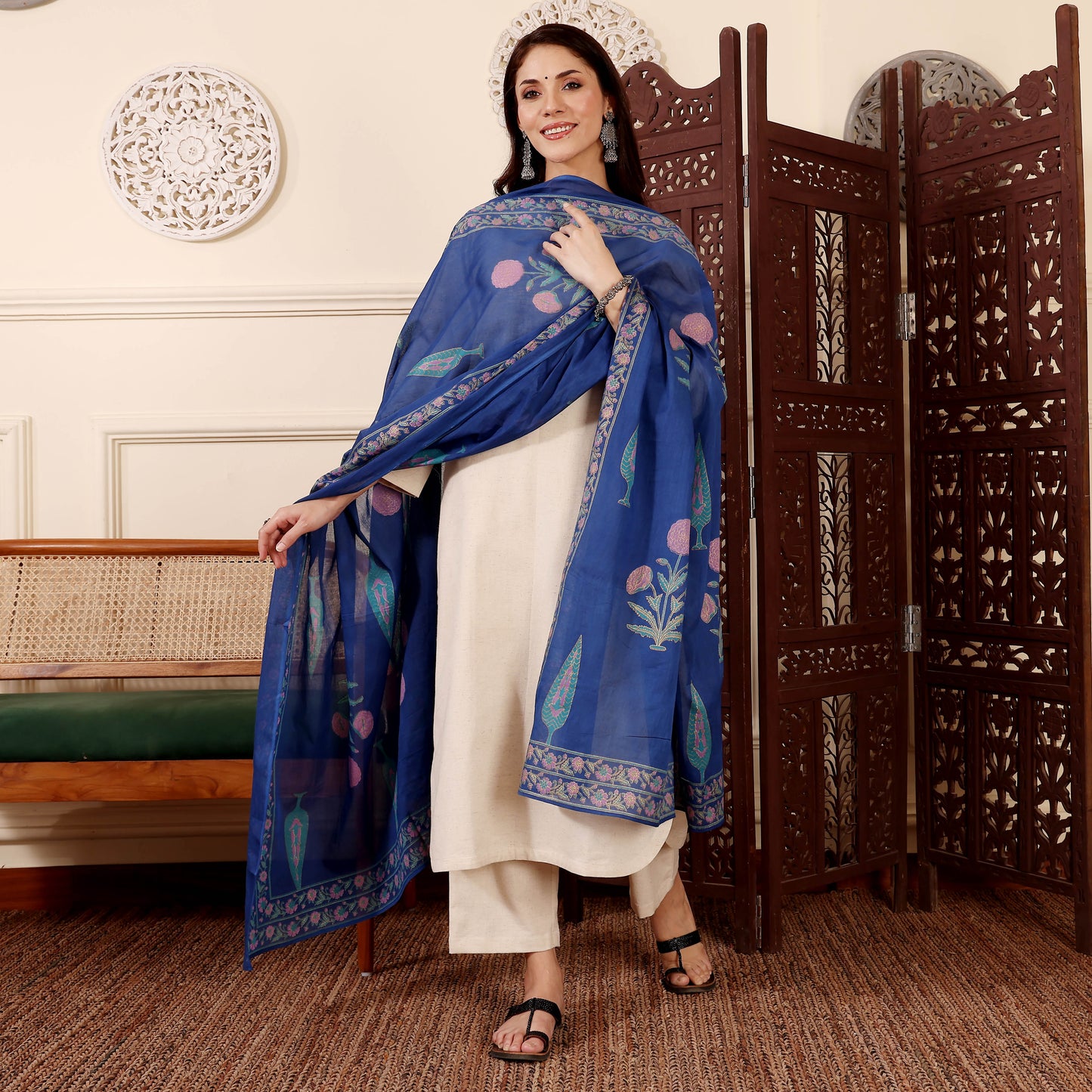 Gorgeous Chanderi Silk Solid Plain Suit Set