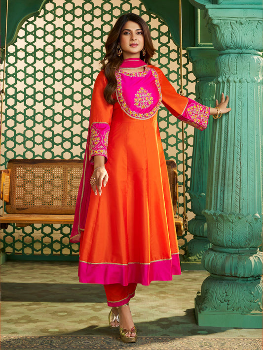 Very Winsome Chanderi Cotton Emboridery Suit Set