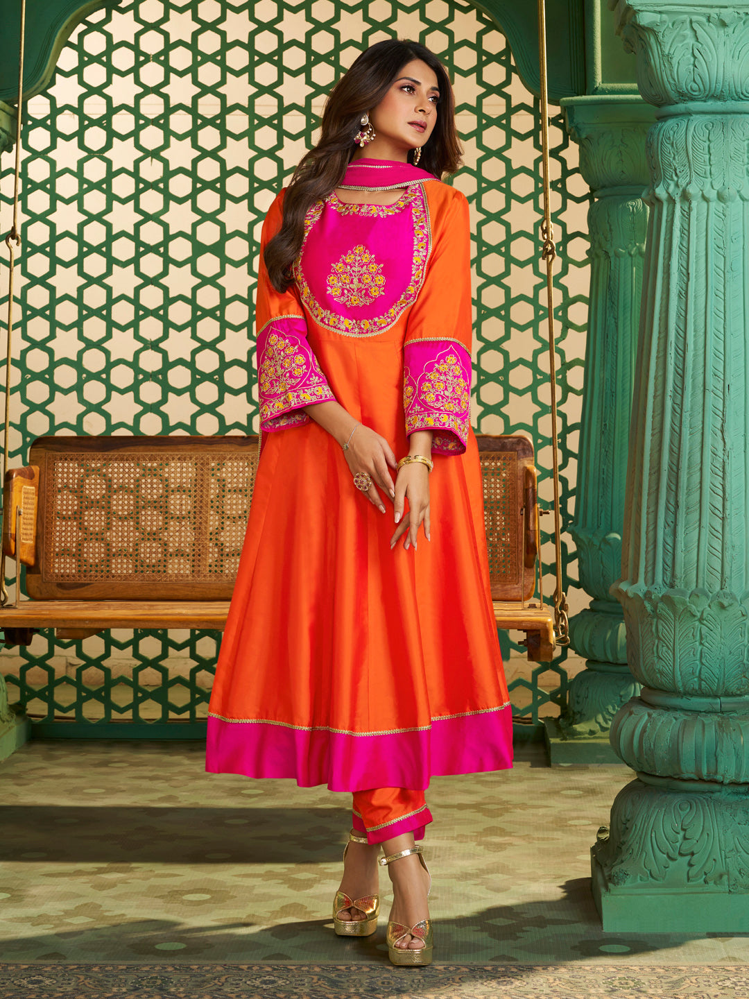 Very Winsome Chanderi Cotton Emboridery Suit Set