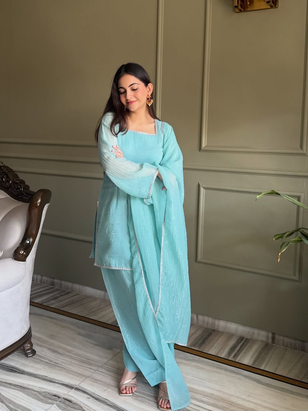 Rama Luxe Crunchy Silk Suit Set
