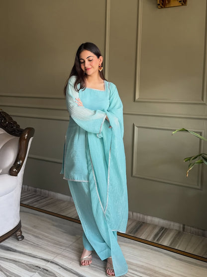 Rama Luxe Crunchy Silk Suit Set