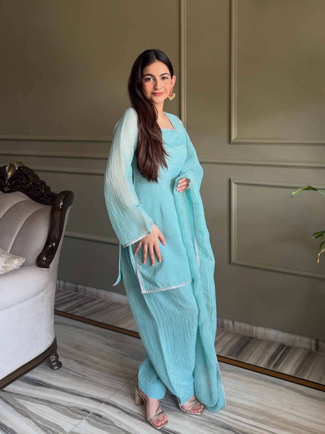Rama Luxe Crunchy Silk Suit Set