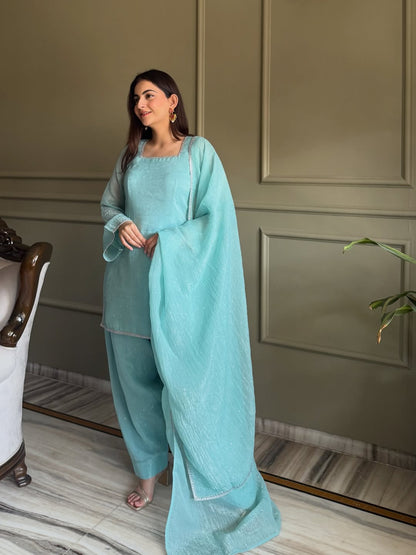 Rama Luxe Crunchy Silk Suit Set