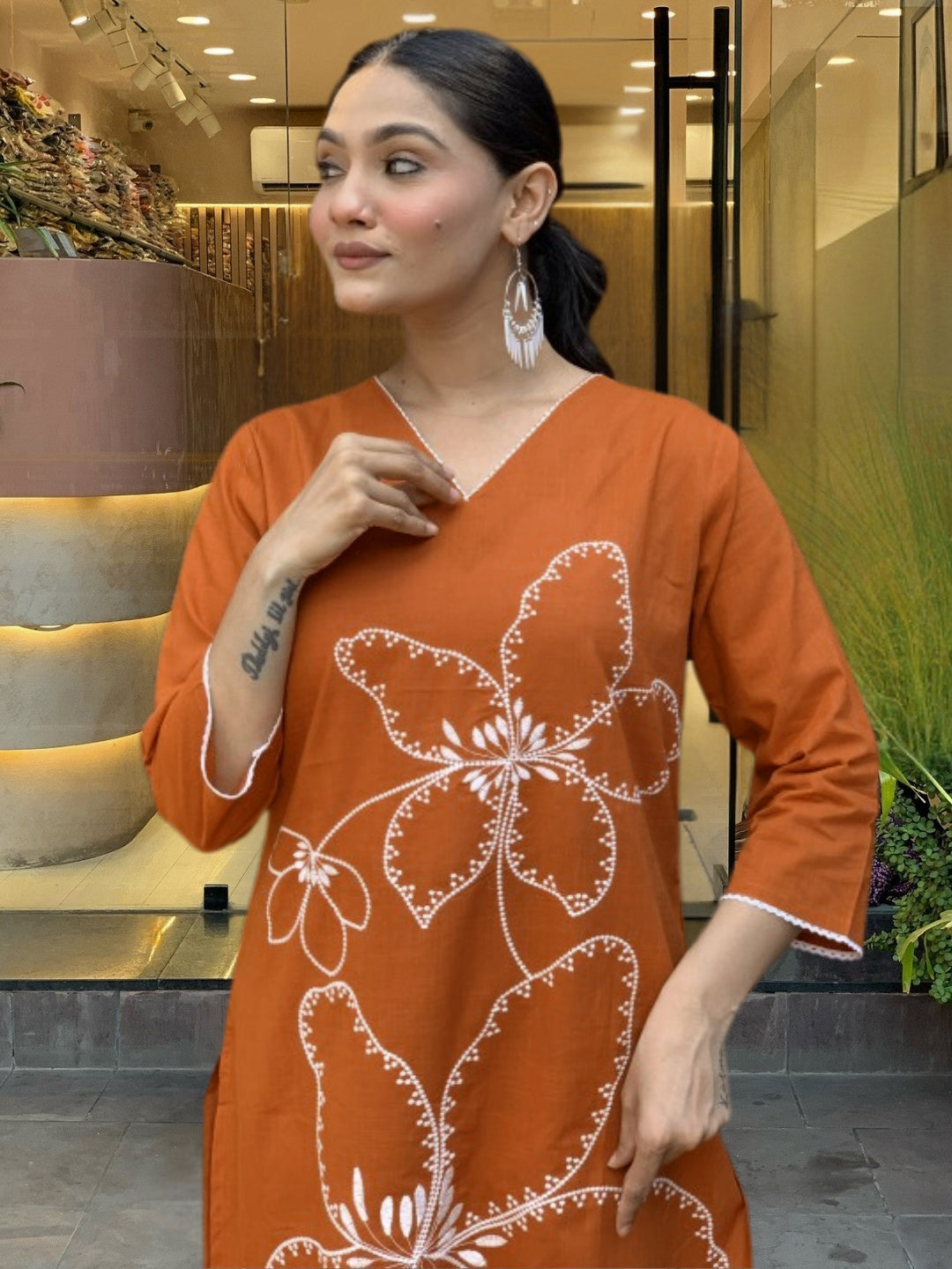 Appealing  Rayon Silk Floral Print Suit Set