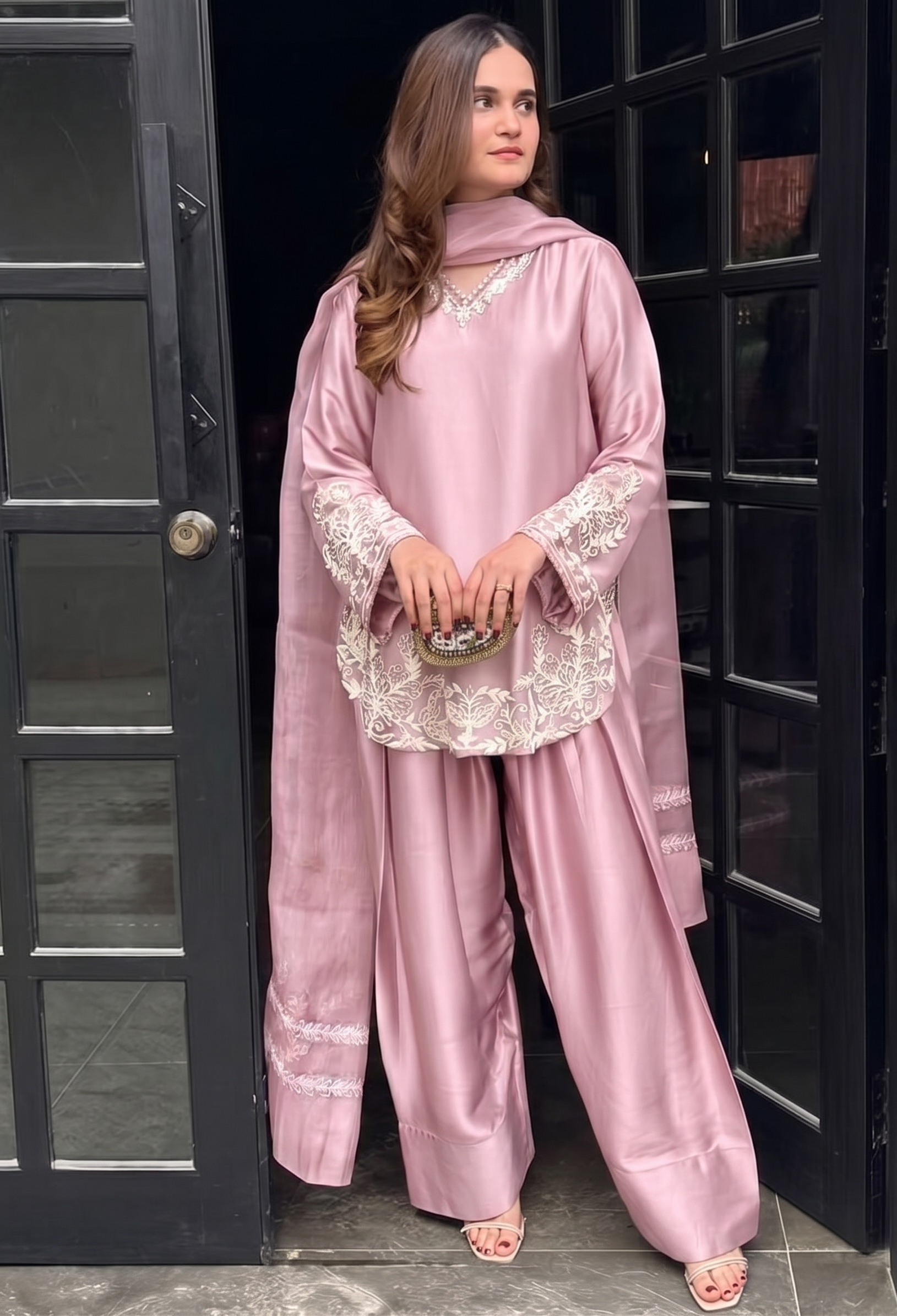Zeenat Heritage Crepe Silk Suit Set