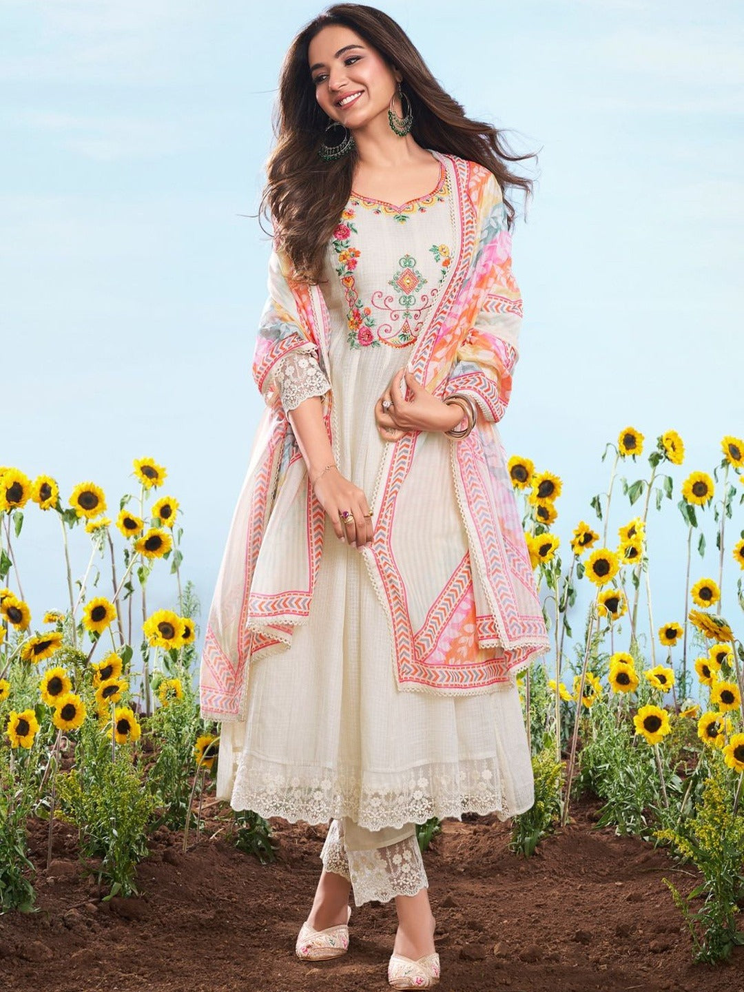 Gulmohar Floral Anarkali Suit Set