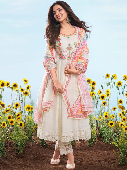 Gulmohar Floral Anarkali Suit Set