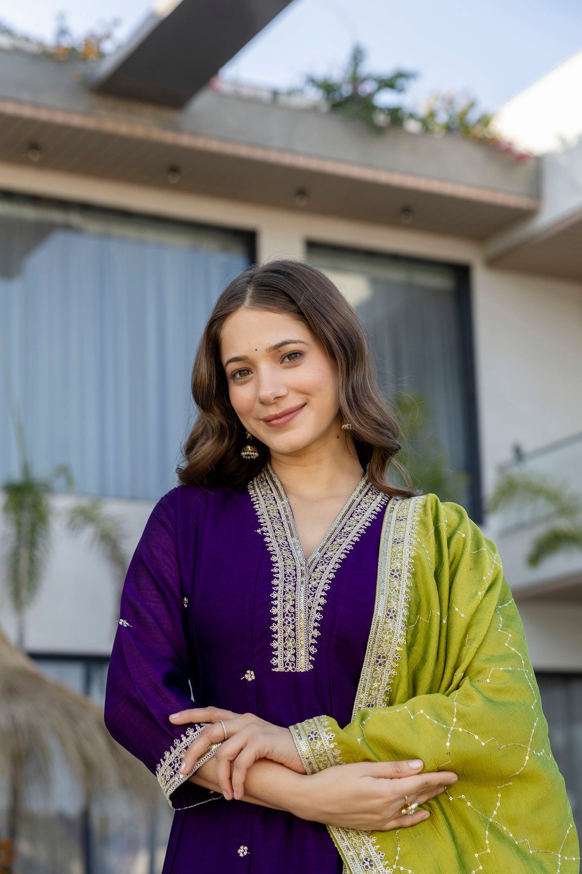 Ruhani Vichitra Silk Embroidered Suit Set
