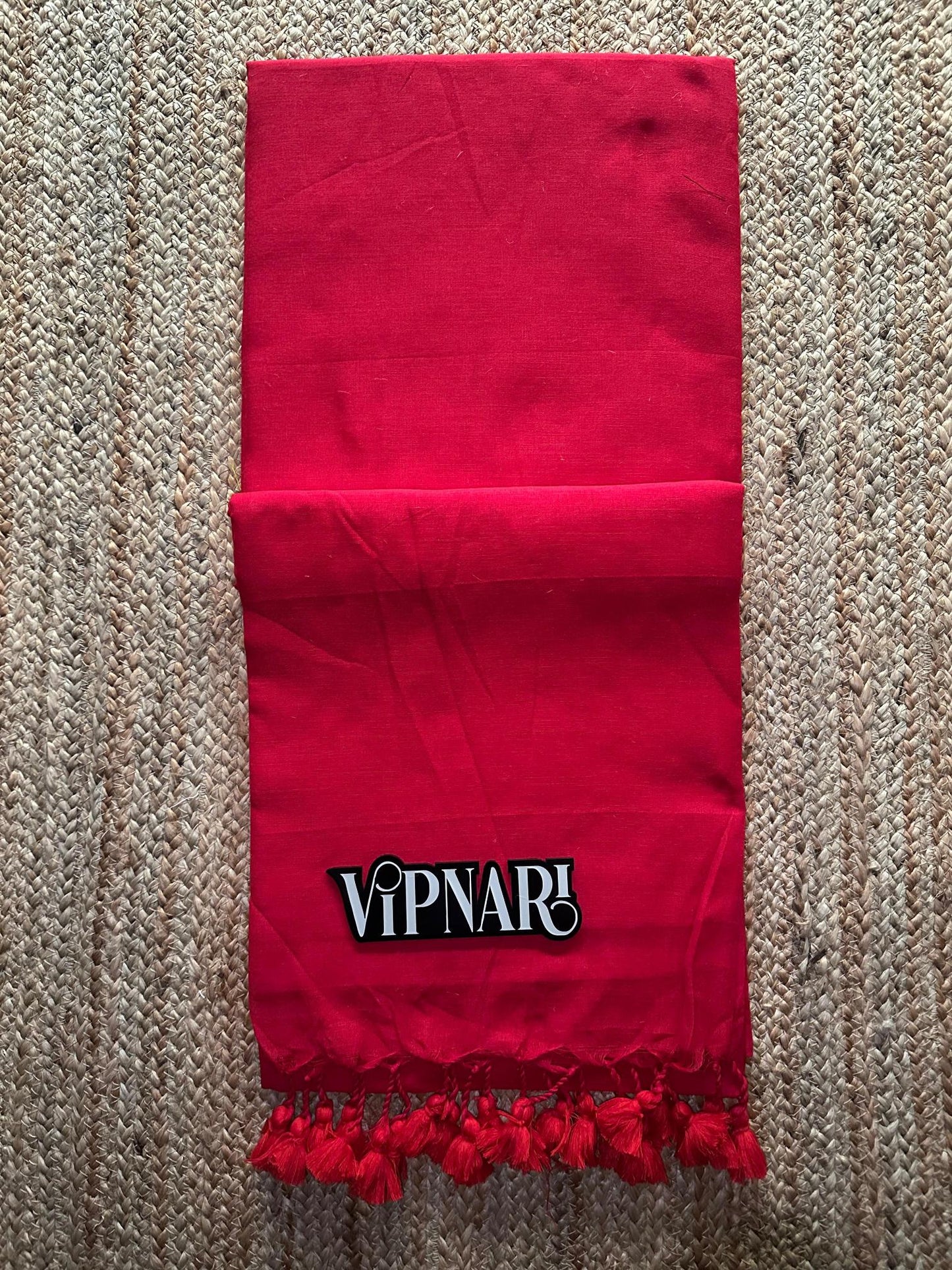 Traditional Handloom Cotton Saree With Stitched Designer Handwork Blouse