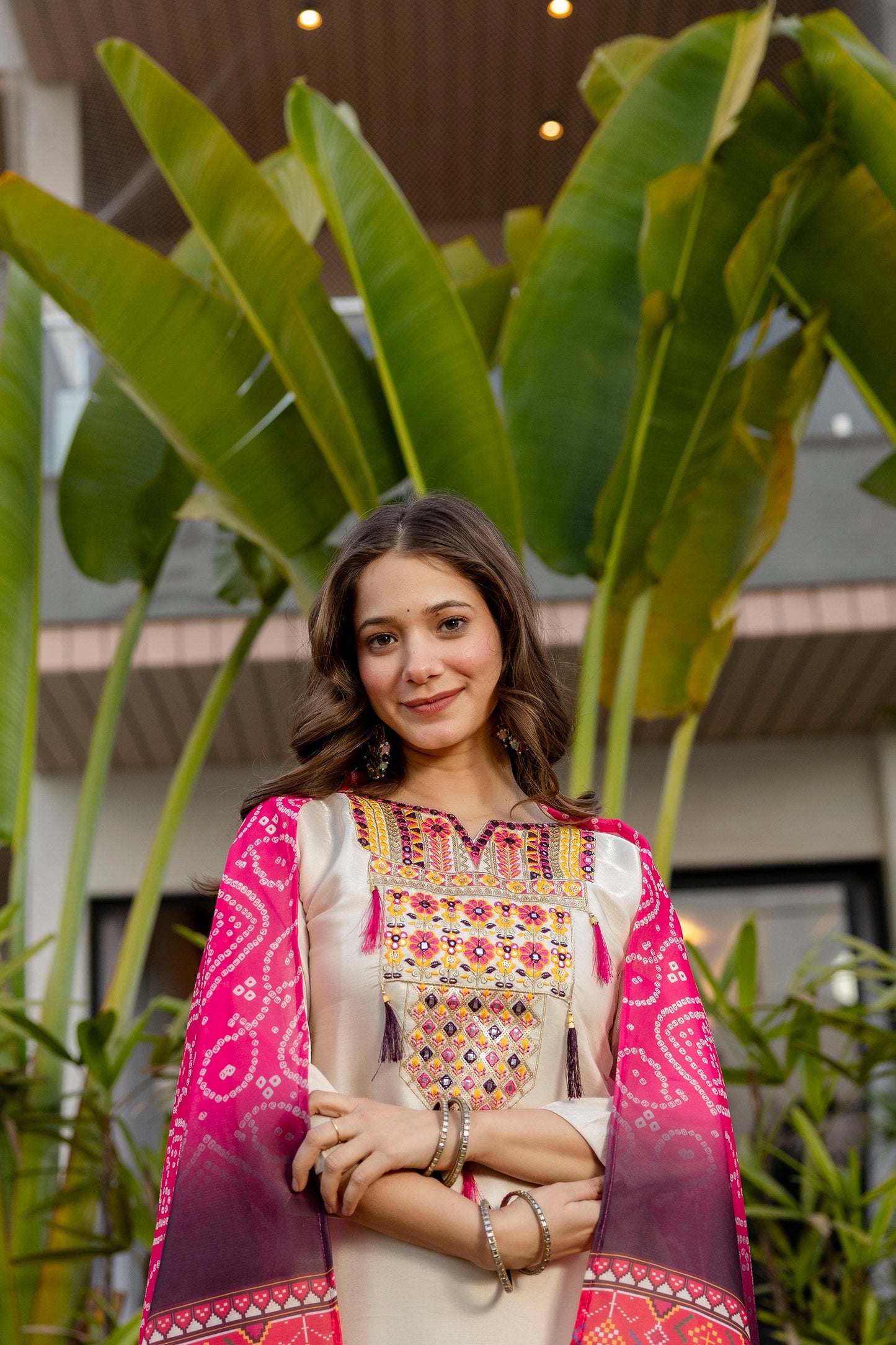 Bandhej Tales Embroidered Suit Set
