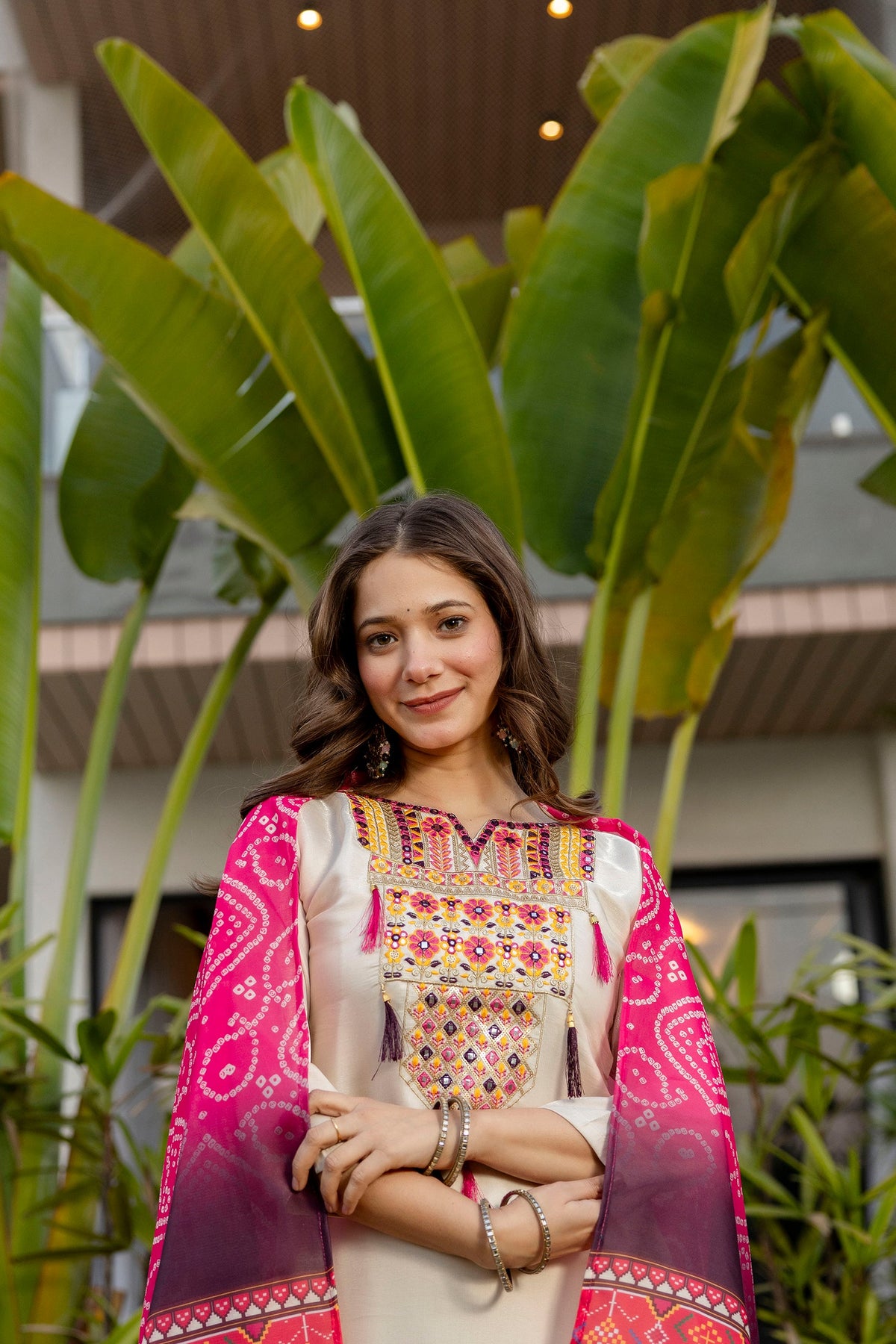 Bandhej Tales Embroidered Suit Set