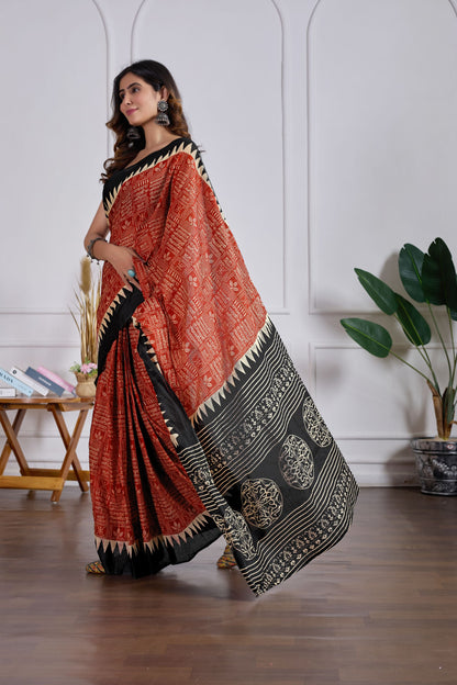 1 Min Ready To Wear Breatheable Cotton Saree With Pocket Style