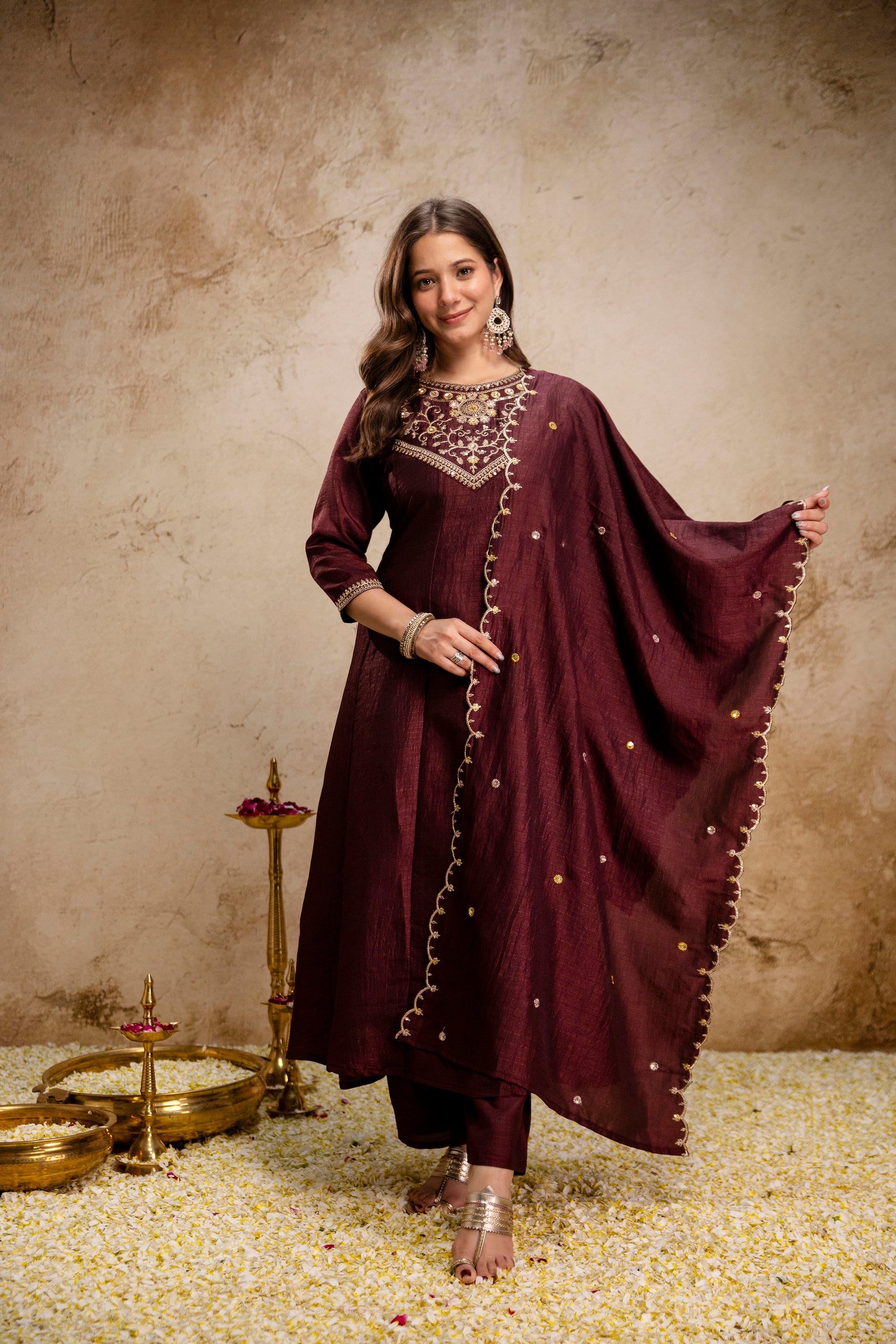 Noor Bagh Embroidered Vichitra Silk Suit Set