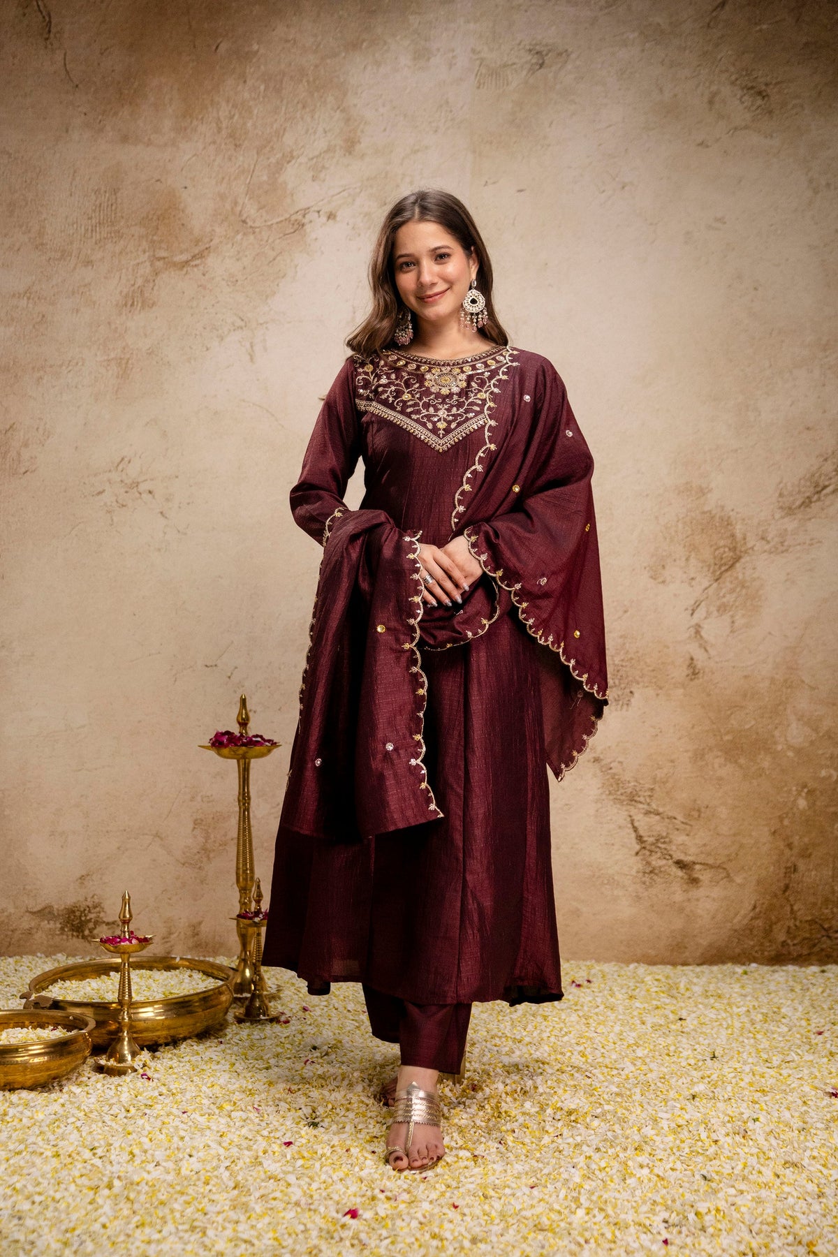 Noor Bagh Embroidered Vichitra Silk Suit Set