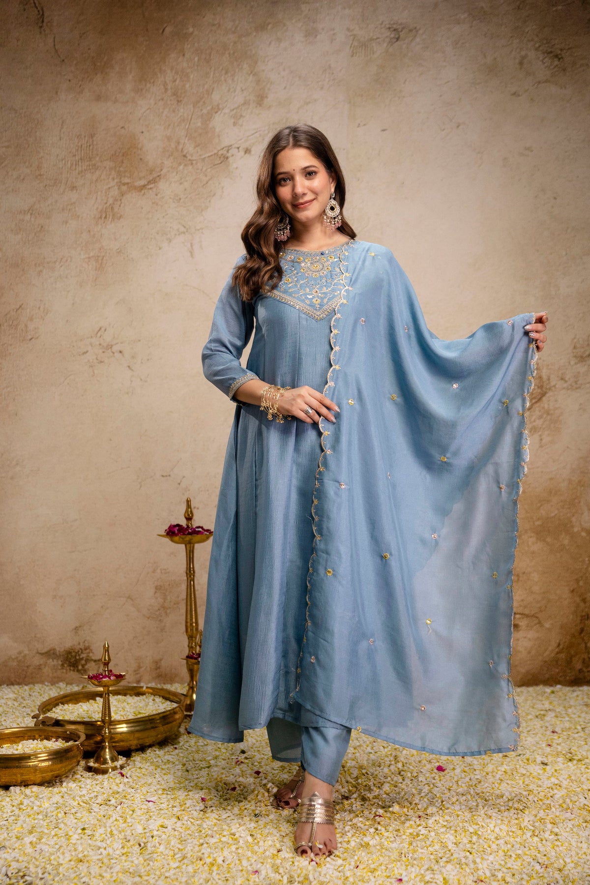Noor Bagh Embroidered Vichitra Silk Suit Set