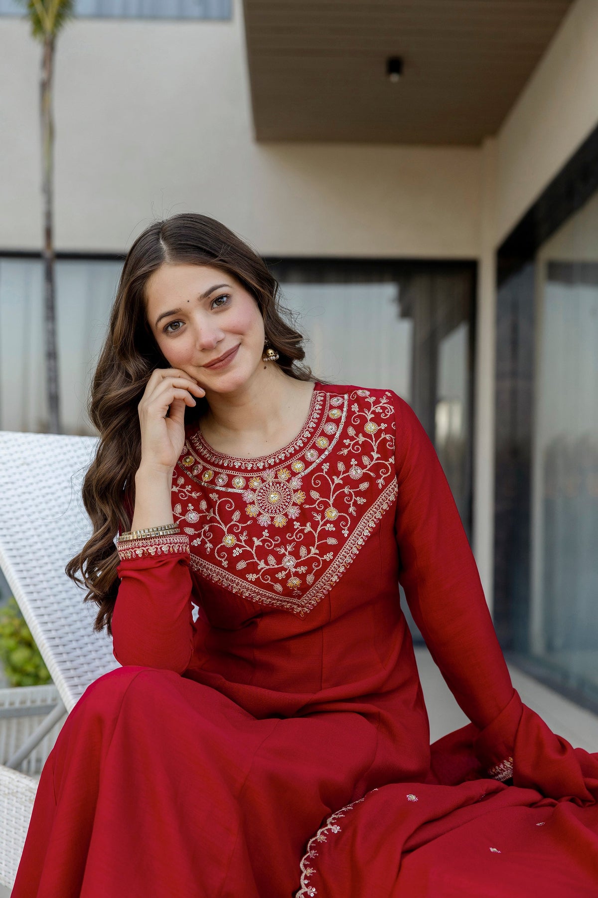 Noor Bagh Embroidered Vichitra Silk Suit Set