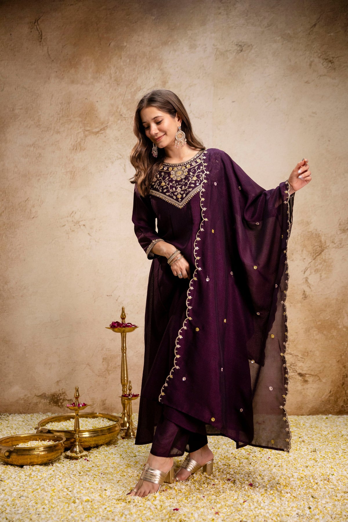 Noor Bagh Embroidered Vichitra Silk Suit Set