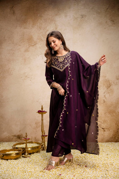 Noor Bagh Embroidered Vichitra Silk Suit Set