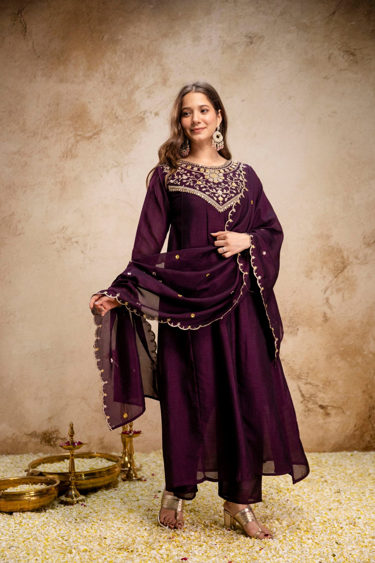 Noor Bagh Embroidered Vichitra Silk Suit Set