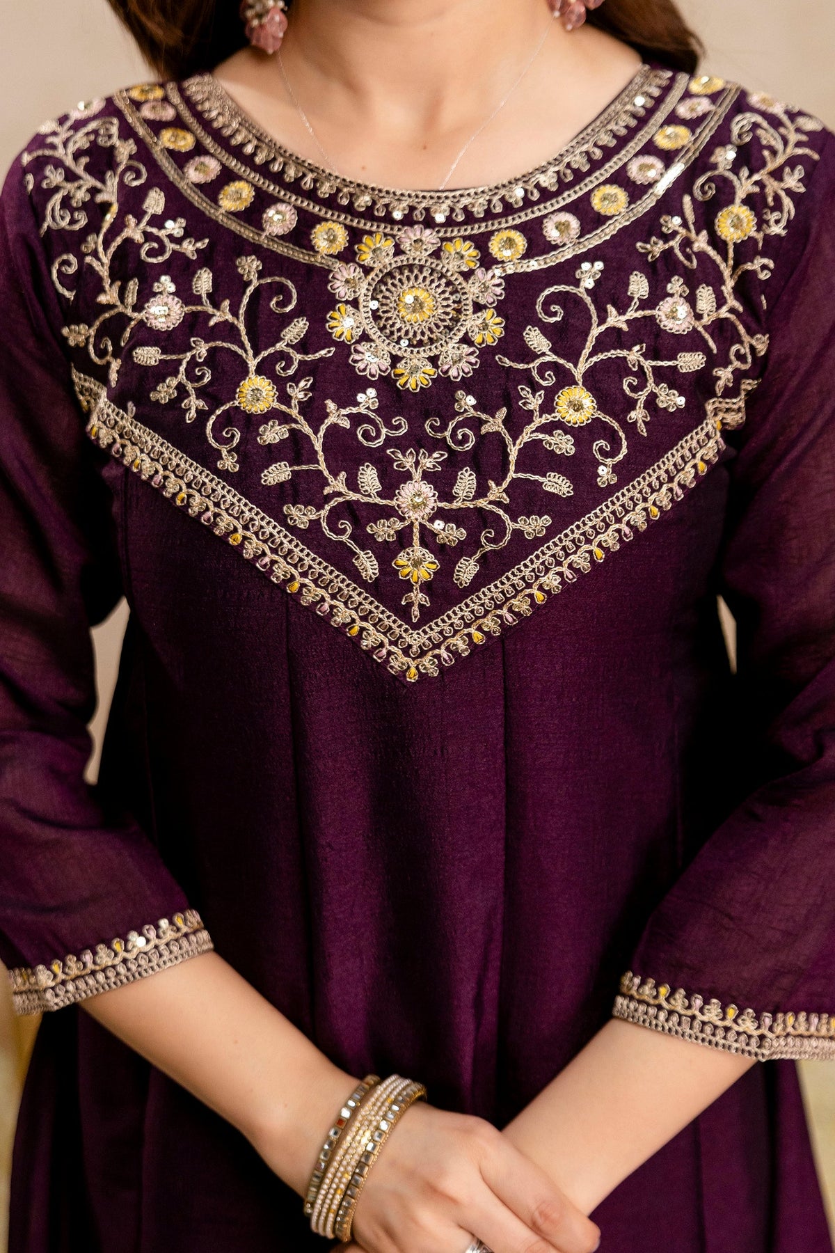 Noor Bagh Embroidered Vichitra Silk Suit Set