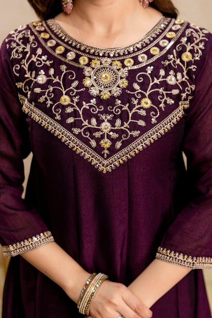 Noor Bagh Embroidered Vichitra Silk Suit Set