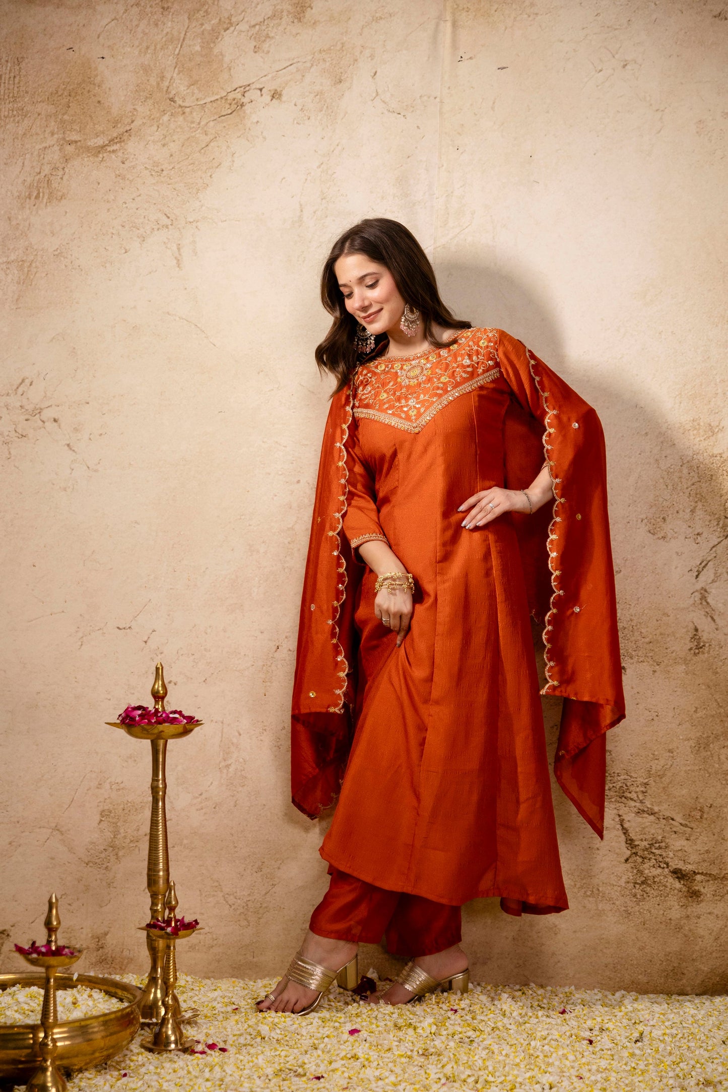 Noor Bagh Embroidered Vichitra Silk Suit Set
