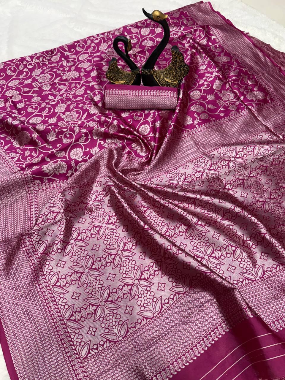 Most Splendid Pure Soft Banarasi Silk Saree With Blouse