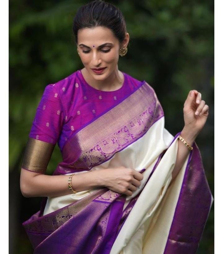 Elegant Pure Soft Banarasi Silk Saree With Blouse