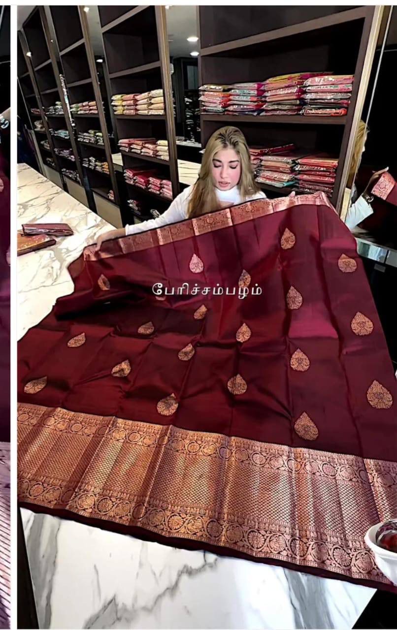 Stunning Pure Soft Banarasi Silk Saree With Blouse