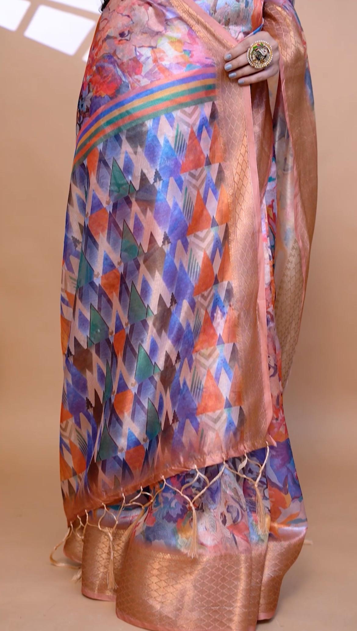 Charming Soft Silk Saree with Ethnic Pallu & Zari Border