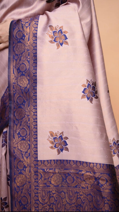 Beautiful Banarasi Silk Saree With With Zari Weaving