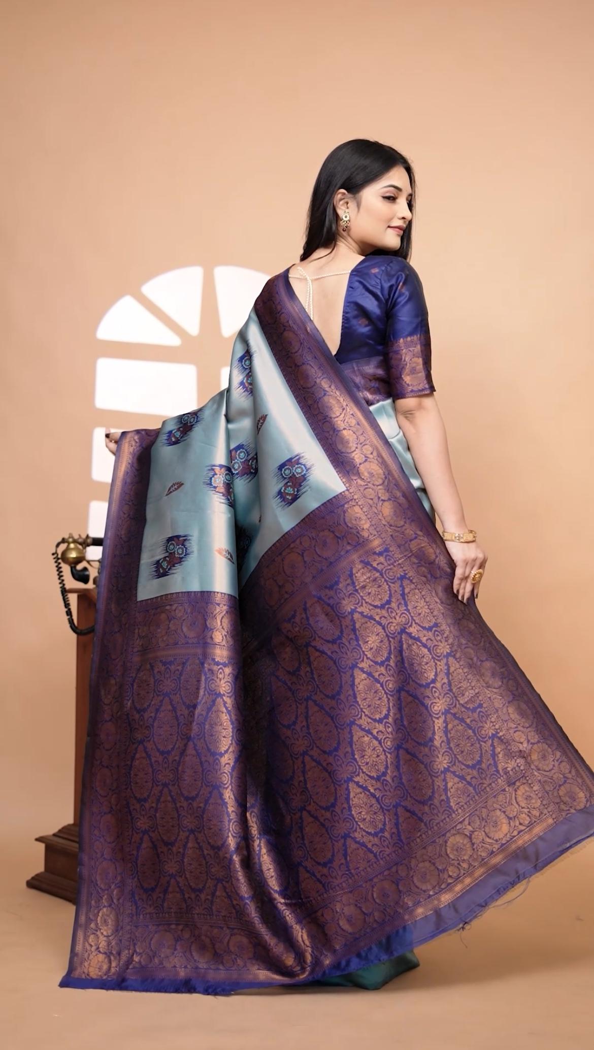 Beautiful Banarasi Silk Saree With With Zari Weaving