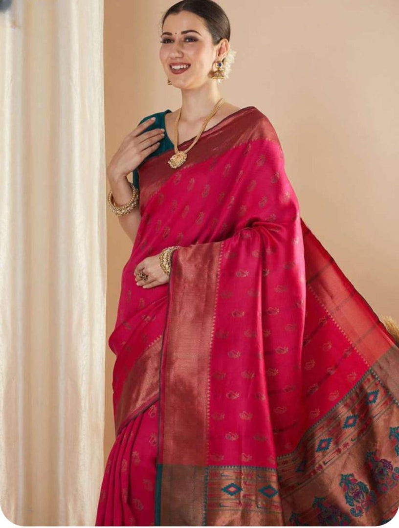 Very Attractive Soft Silk Saree With Zari Weaving